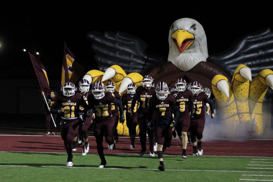 Eagles take the field against Salado last Friday, winning 28 to 15.