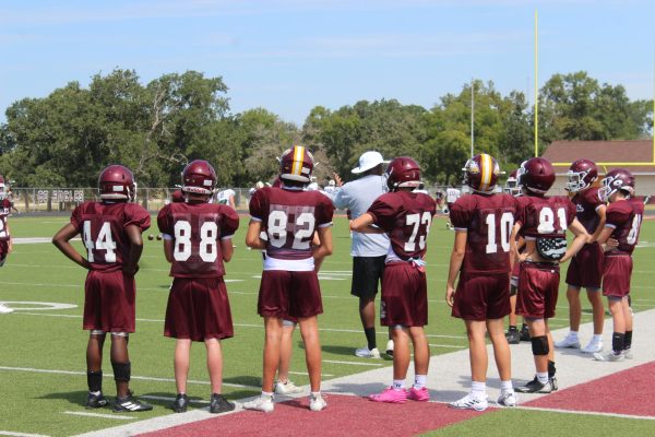 Eagles line up ready for practice before the season.